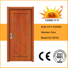 Cherry Wood Flush Design Cheap Wooden Door (SC-W109)